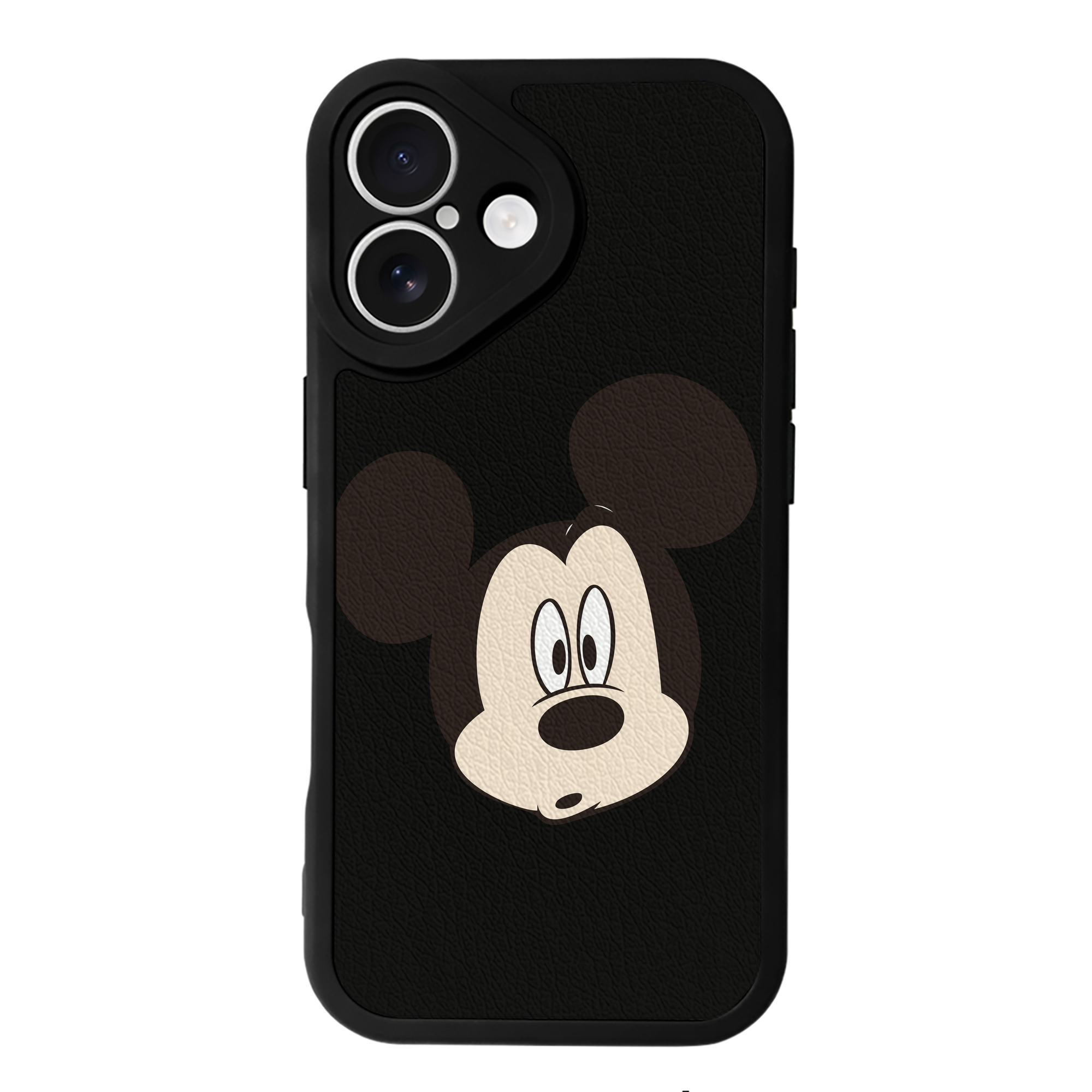 （画像用） ミッキーマウス Mickey Mouse 【iPhone 16シリーズ対応】シリコンスマホケース（レザー調） 材質：シリコン